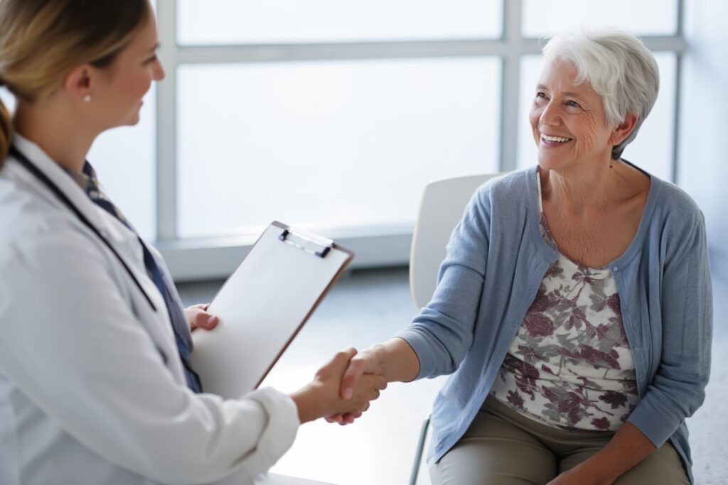Senior orientée après évaluation médicale vers l'établissement adapté
